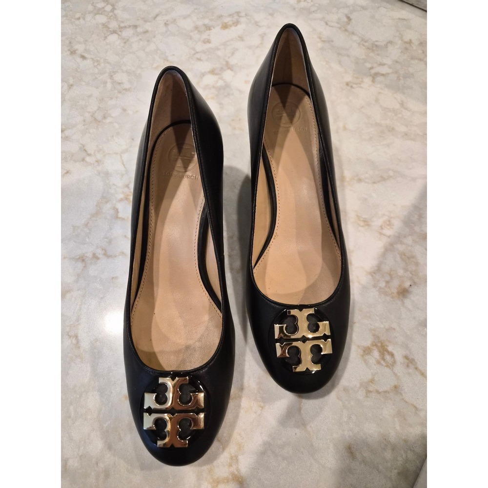 TORY BURCH "Janey"  50mm‎ Calf Leather Pumps Women - SZ 9 Black